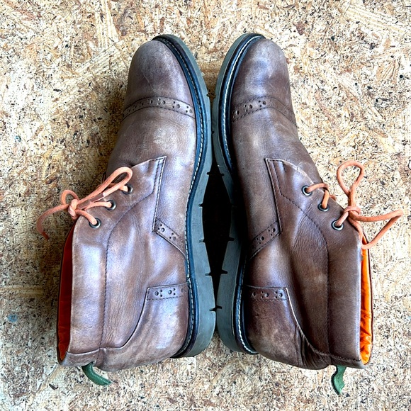 Velez Brown Leather Ankle Boots - Picture 2 of 8